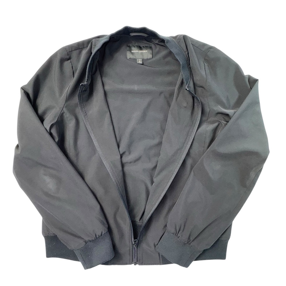 Banana Republic Sporty Bomber Black Jockey Women's Medium Tall